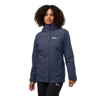 Jack Wolfskin Winterjacke Rotwand 3in1 (Fleece-Futter, wasserdicht) graphitegrau Damen