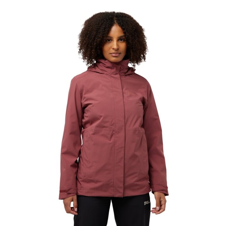 Jack Wolfskin Winterjacke Rotwand 3in1 (Fleece-Futter, wasserdicht) rot Damen