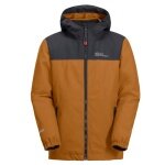 Jack Wolfskin Winterjacke Snowfrost 3in1 (wasserdicht, winddicht, mit Fleece-Innenjacke) hellbraun Kinder