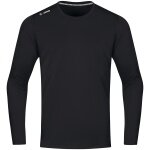 JAKO Sport-Langarmshirt Run 2.0 (100% Polyester, atmungsaktiv) schwarz Jungen