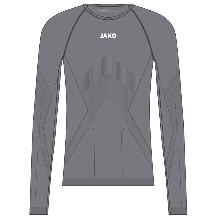 JAKO Langarmshirt Lightweight (maximale Bewegungsfreiheit, nahtlos) Unterwäsche grau Herren