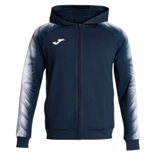 Joma Kapuzenjacke Elite XI Full-Zip (Fleece-Futter) marineblau/weiss Herren