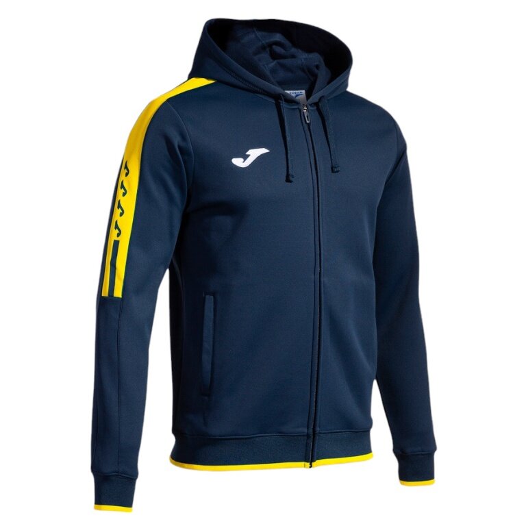 Joma Kapuzenjacke Olimpiada Full-Zip (Fleece-Futter) marineblau/gelb Herren