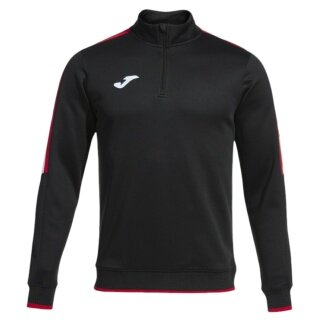 Joma Pullover Olimpiada Sweatshirt (Half-Zip, 100% Polyester) schwarz/rot Herren