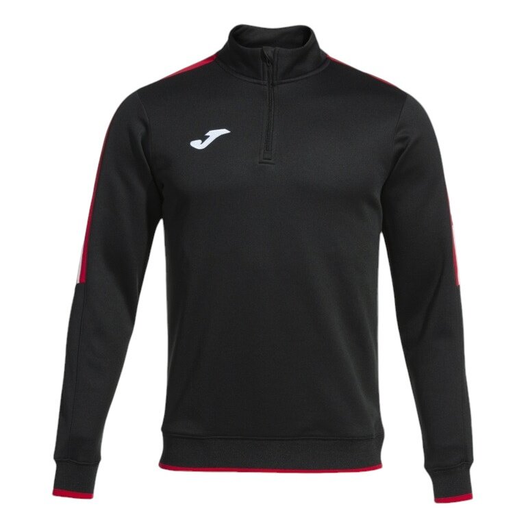 Joma Pullover Olimpiada Sweatshirt (Half-Zip, 100% Polyester) schwarz/rot Herren