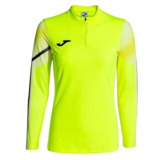 Joma Lauf-Langarmshirt Elite XI (Sweatshirt, Half-Zip) fluogelb/schwarz Damen