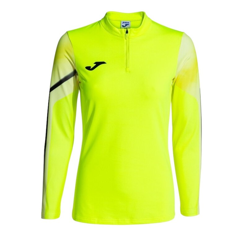 Joma Lauf-Langarmshirt Elite XI (Sweatshirt, Half-Zip) fluogelb/schwarz Damen