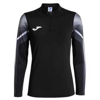 Joma Lauf-Langarmshirt Elite XI (Sweatshirt, Half-Zip) schwarz/anthrazitgrau Damen