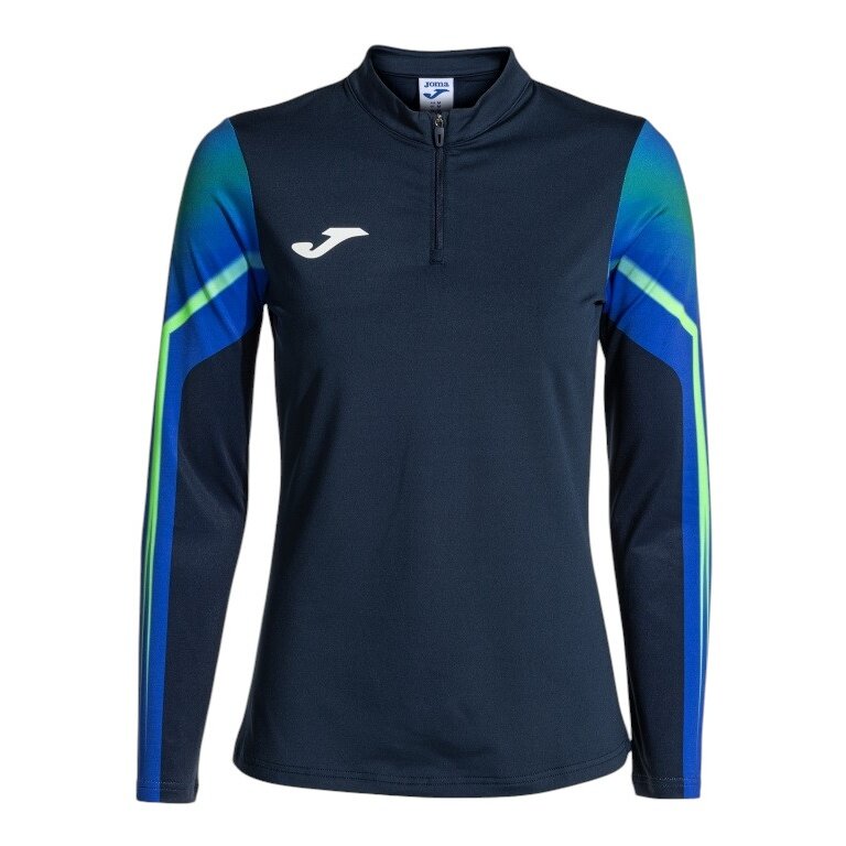 Joma Lauf-Langarmshirt Elite XI (Sweatshirt, Half-Zip) marineblau/fluogrün Damen