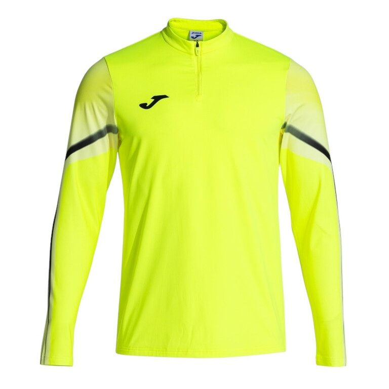 Joma Lauf-Langarmshirt Elite XI (Sweatshirt, Half-Zip) fluogelb/schwarz Herren