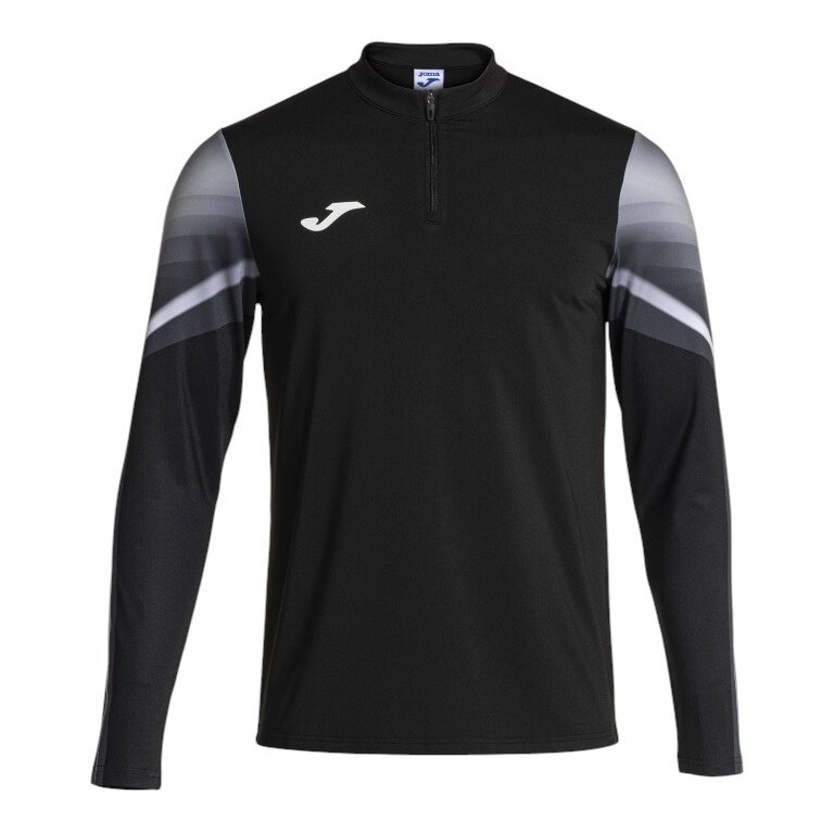 Joma Lauf-Langarmshirt Elite XI (Sweatshirt, Half-Zip) schwarz/anthrazitgrau Herren