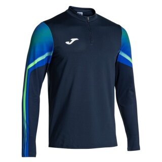 Joma Lauf-Langarmshirt Elite XI (Sweatshirt, Half-Zip) marineblau/fluogrün Herren