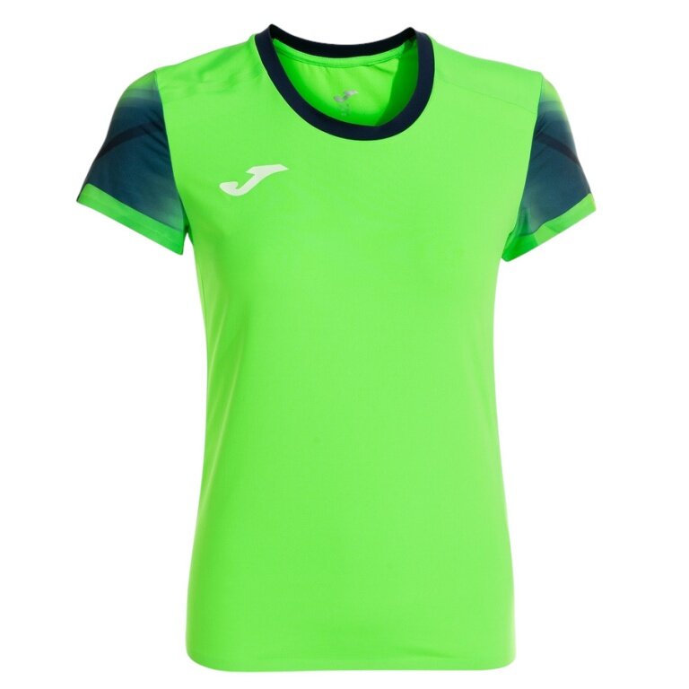 Joma Lauf-Shirt Elite XI (schnelltrocknend, atmungsaktiv) fluogrün/marineblau Damen