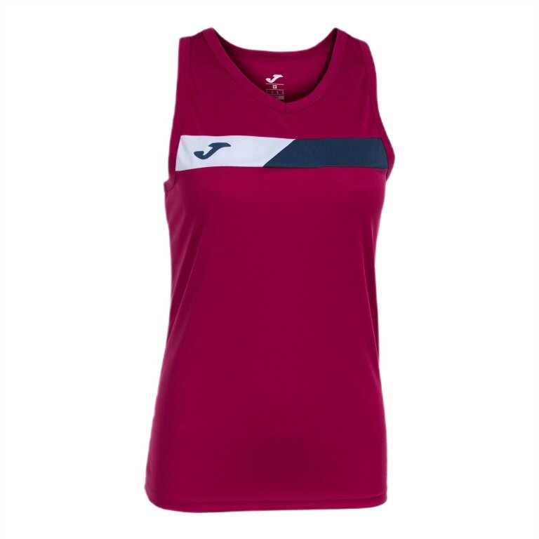 Joma Tennis-Tank Court Ärmellos (optimale Bewegungsfreiheit) blutrot/marineblau Damen