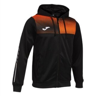 Joma Trainingsjacke Eco Supernova Full Zip mit Kapuze (rec. Polyester, weiches Material) schwarz/orange Herren