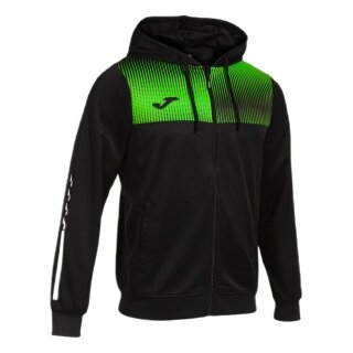 Joma Trainingsjacke Eco Supernova Full Zip mit Kapuze (rec. Polyester, weiches Material) schwarz/grün Herren