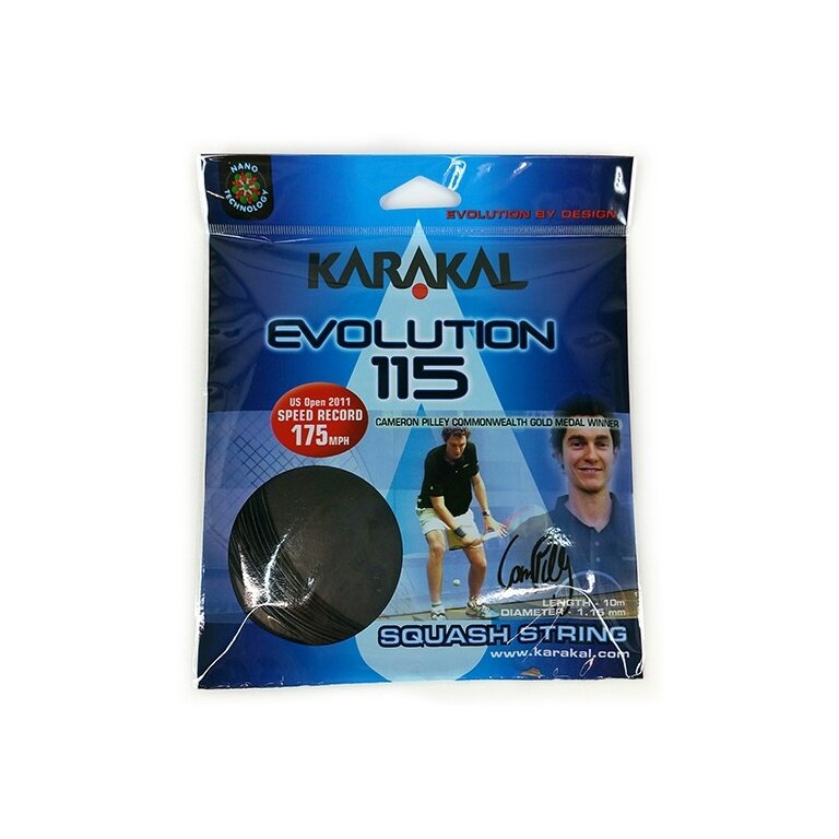 Karakal Squashsaite Evolution 115 schwarz 10m Set