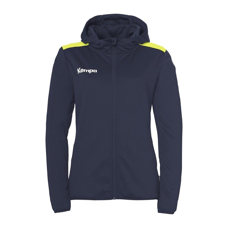 Kempa Kapuzenjacke Emotion 27 Full-Zip (angenehmes Tragegefül) marineblau/gelb Damen