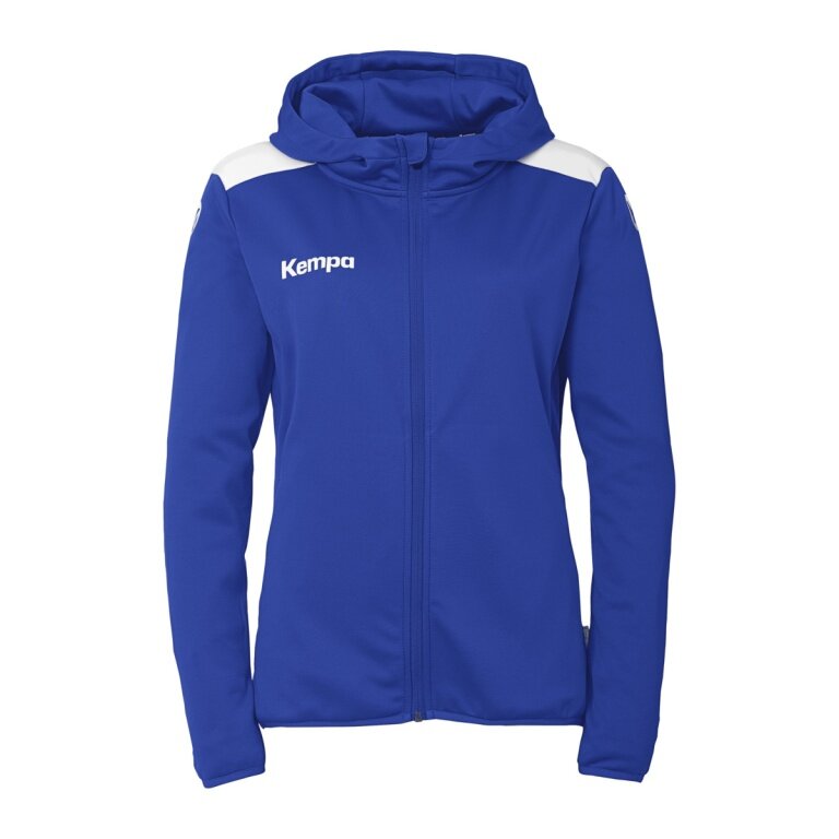 Kempa Kapuzenjacke Emotion 27 Full-Zip (angenehmes Tragegefül) royalblau/weiss Damen