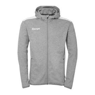 Kempa Kapuzenjacke Emotion 27 Full-Zip (angenehmes Tragegefül) grau/weiss Herren