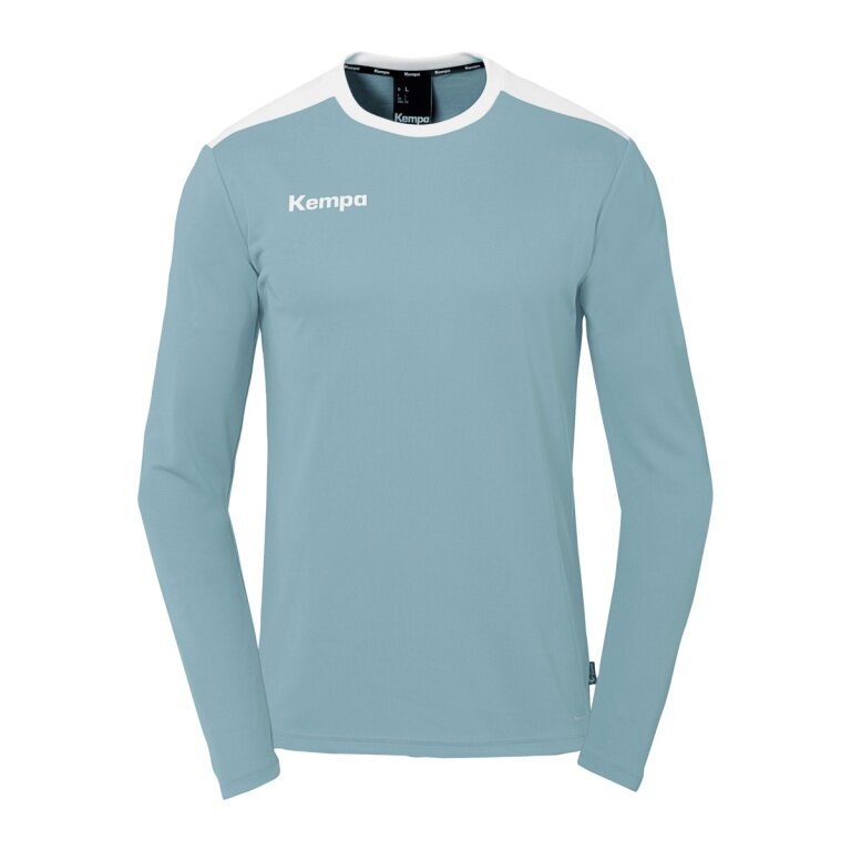 Kempa Sport-Langarmshirt Emotion 27 (100% Polyester) aquablau/weiss Herren