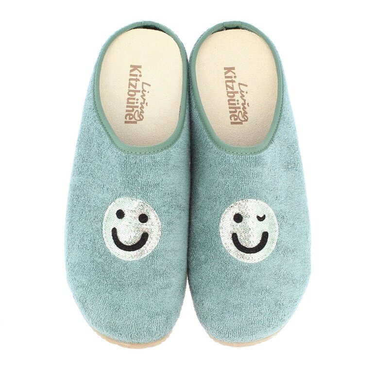 Living Kitzbühel Hausschuhe Pantoffel Frottee Smiley (Baumwolle) mintgrün Damen