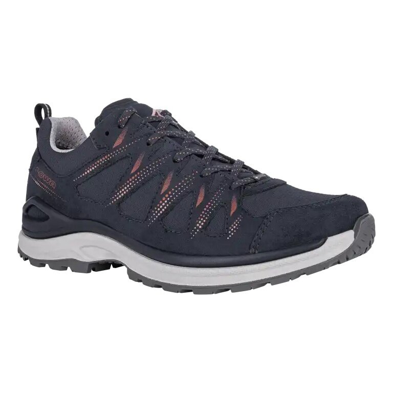 Lowa Wanderschuhe Innox Evo II GTX (All-Terrain, Textil/Mikrofaser, wassderdicht) navyblau/rotholz Damen