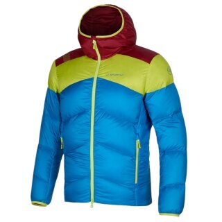 La Sportiva Winterjacke Nature Down (Primaloft Isolierung) blau/lime/burgund Herren