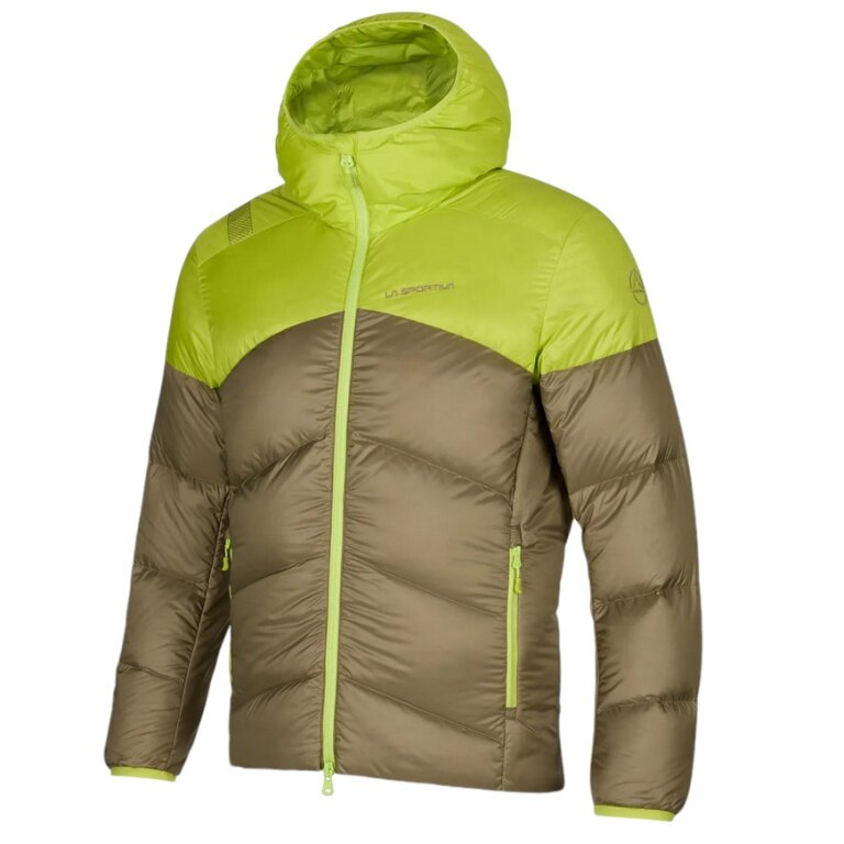 La Sportiva Daunen-Winterjacke Nature Down (Primaloft Isolierung) hellbraun/lime Herren