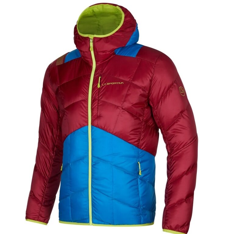 La Sportiva Daunen-Winterjacke Pinnacle Down (leicht, Wärmeisolierung, Skitouring) weinrot/blau Herren