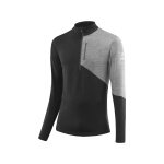 Löffler Langarmshirt Block Transtex Merino Midlayer (Half-Zip, wärmeisolierung) schwarz/grau Herren