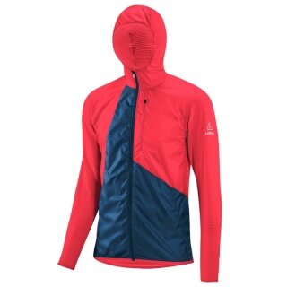 Löffler Fleecejacke Windfleece Hoody (winddicht, schnelltrocknend) rot/dunkelblau Herren