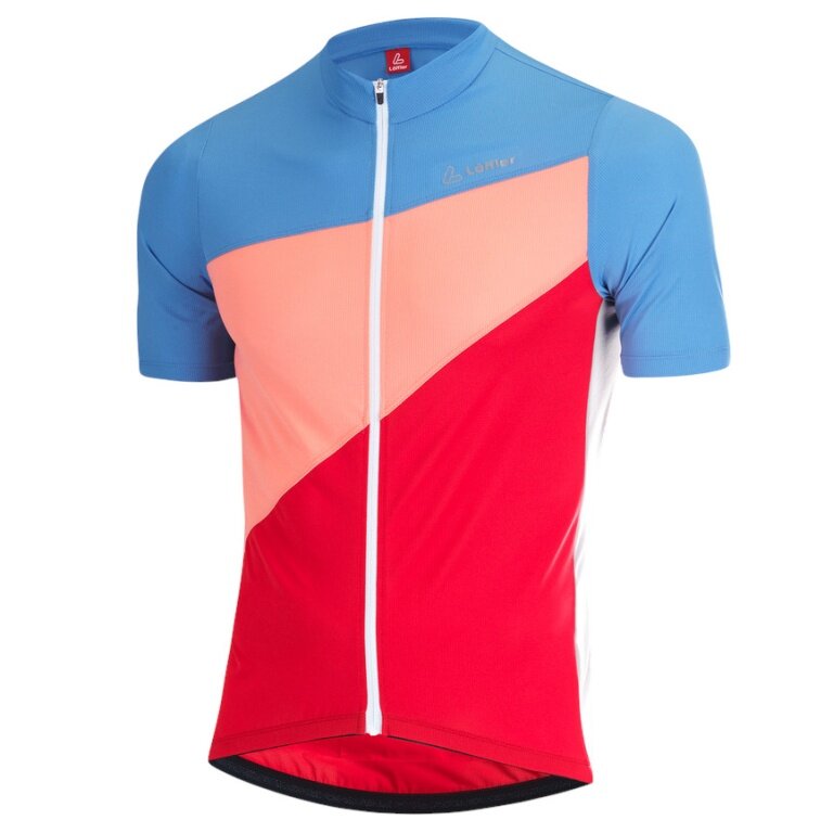 Löffler Fahrrad-Shirt Bike Jersey Lefty (Full-Zip, 3 Rückentaschen, schnelltrocknend) bunt Herren