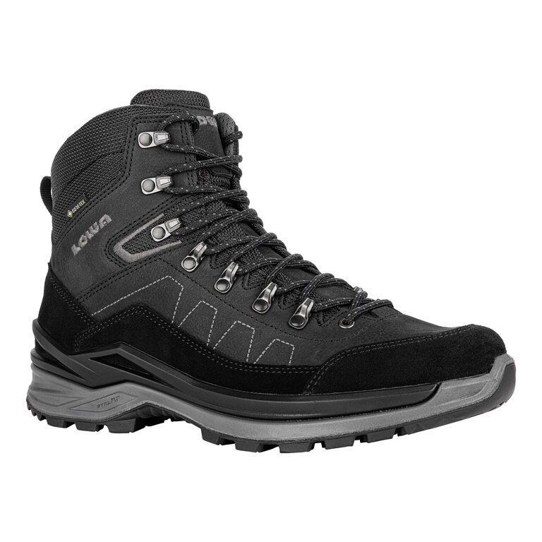 Lowa Wander-Travelschuhe Toro Pro Mid GTX (Velours-Nubukleder, wasserdicht) schwarz Herren