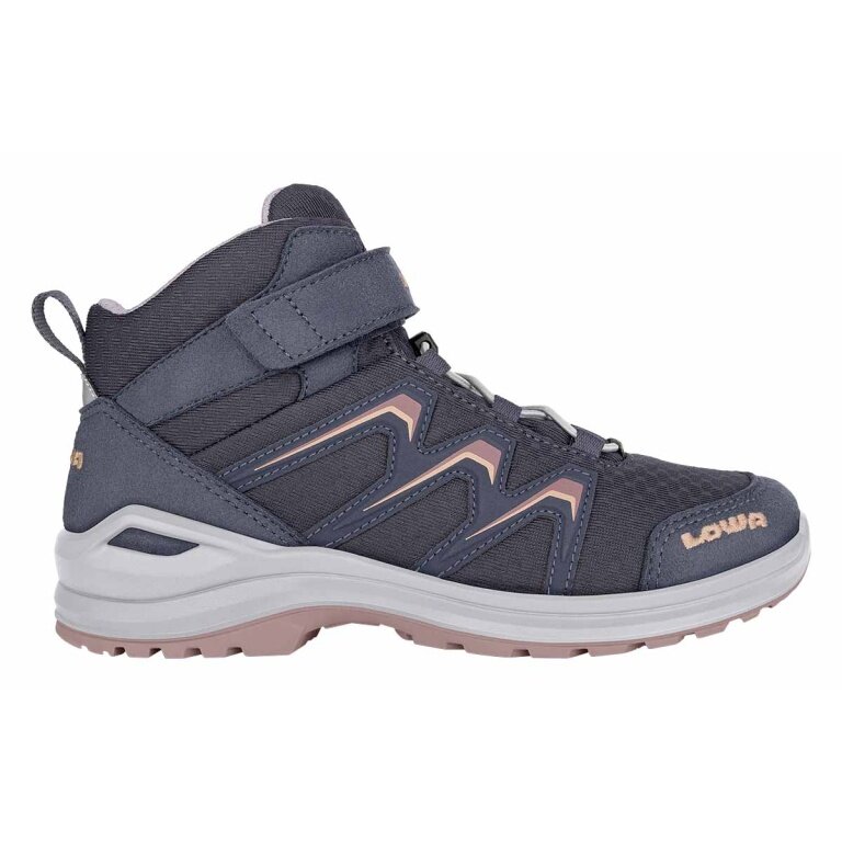 Lowa Wanderschuhe Maddox Mid GTX Junior (Textil/Synthetik, wasserdicht) stahlblau/rose Kinder