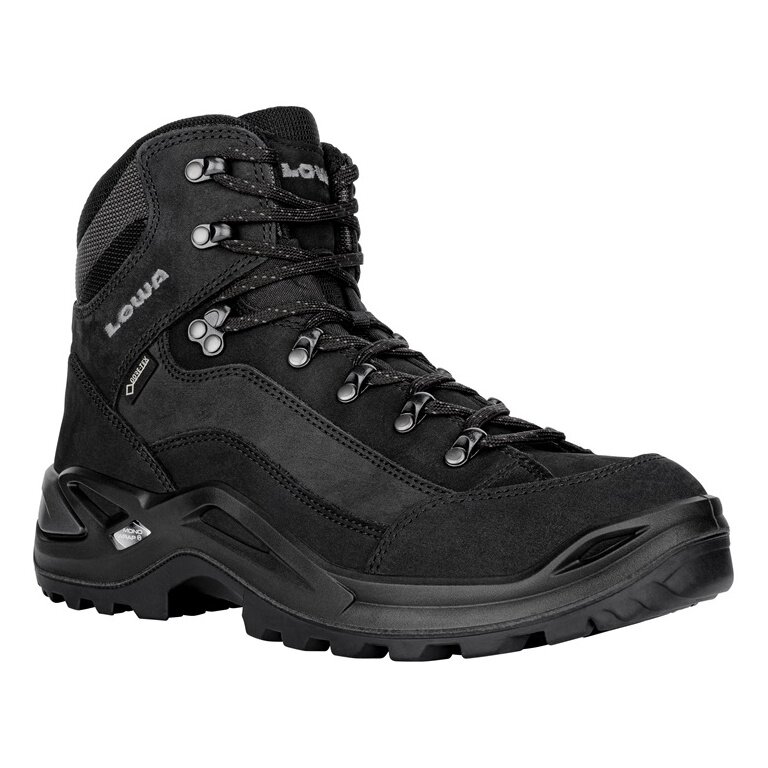 Lowa Wanderschuhe Renegade Mid GTX (All-Terrain, Nubukleder, wasserdicht) 2024 tiefschwarz Herren