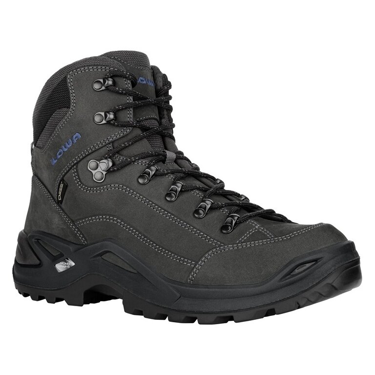 Lowa Wanderschuhe Renegade Mid GTX (All-Terrain, Nubukleder, wasserdicht) 2024 anthrazitgrau/stahlblau Herren