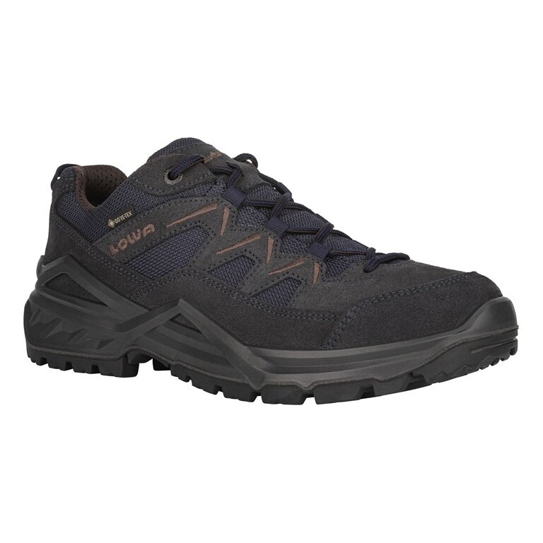 Lowa Wanderschuhe Sirkos Evo Low GTX (Veloursleder/Textil, wasserdicht) navyblau/braun Herren