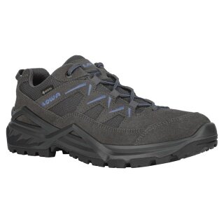 Lowa Wanderschuhe Sirkos Evo Low GTX (Veloursleder/Textil, wasserdicht) graphitgrau/blau Herren