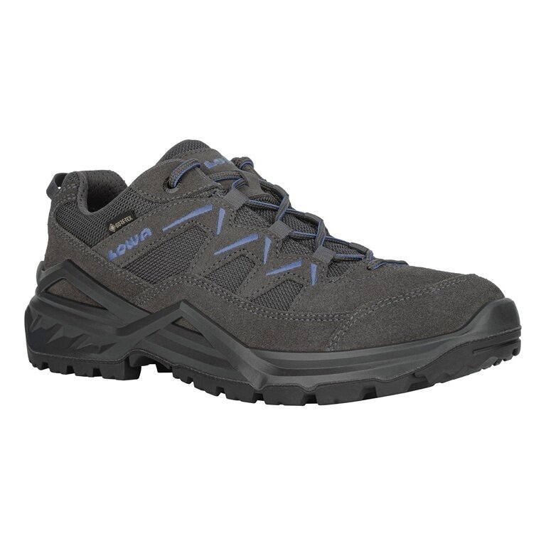 Lowa Wanderschuhe Sirkos Evo Low GTX (Veloursleder/Textil, wasserdicht) graphitgrau/blau Herren