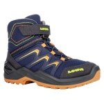 Lowa Winterschuhe Maddox Warm Mid GTX (Textil/Synthetik, wasserdicht) 2024 navyblau/orange Kinder