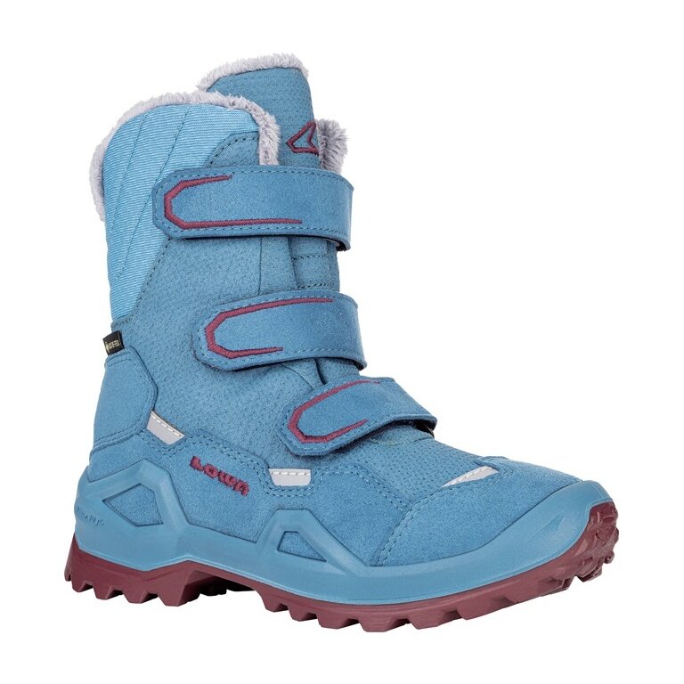 Lowa Winterschuhe Milo Evo GTX High (Textil/Synthetik, wasserdicht) türkis/pink Kinder