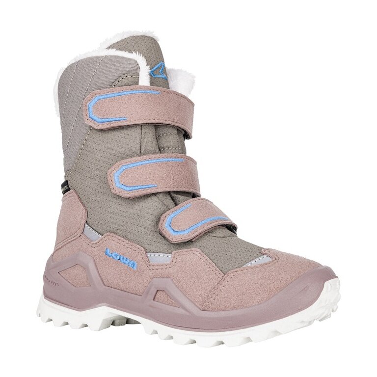 Lowa Winterschuhe Milo Evo GTX High (Textil/Synthetik, wasserdicht) grau/rosa Mädchen