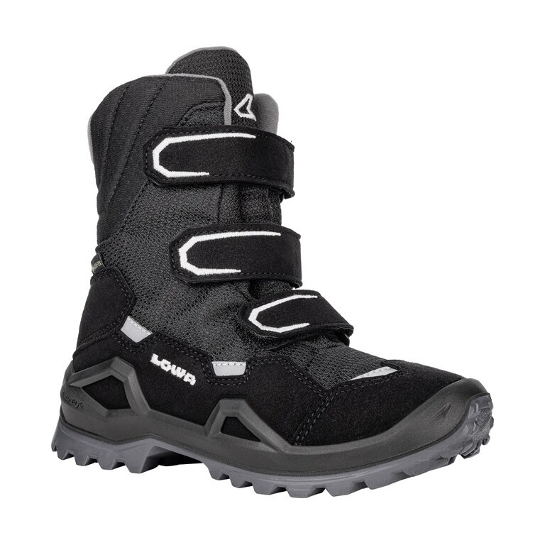 Lowa Winterschuhe Milo Evo GTX High (Textil/Synthetik, wasserdicht) schwarz/grau Kinder