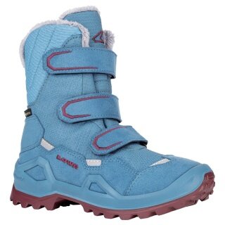 Lowa Winterschuhe Milo Evo GTX High (Textil/Synthetik, wasserdicht) türkis/pink Kinder