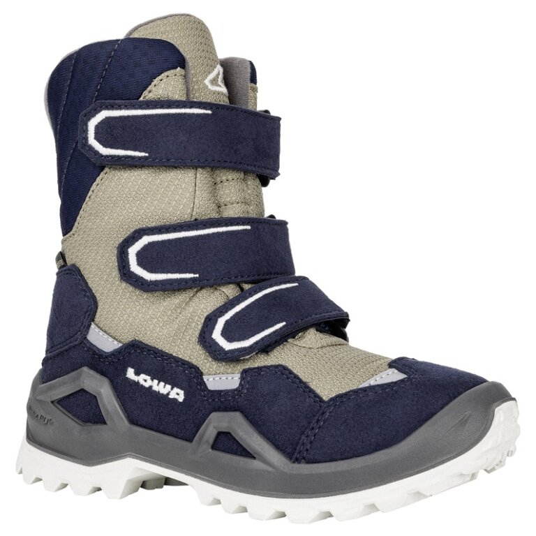 Lowa Winterschuhe Milo Evo GTX High (Textil/Synthetik, wasserdicht) navyblau/dune Kinder