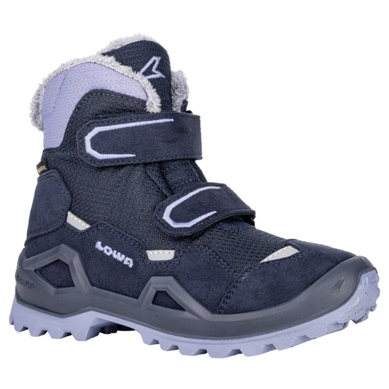 Lowa Winterschuhe Milo Evo Mid GTX (Textil/Synthetik, wasserdicht) navyblau/lavender Kinder