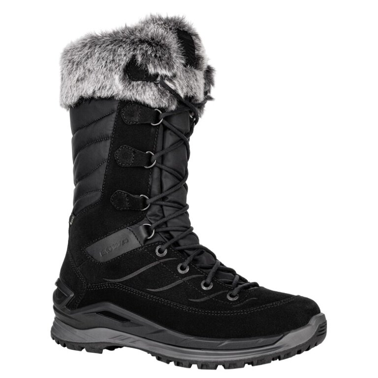 Lowa Winterstiefel Alba Evo GTX (Veloursleder, wasserdicht) schwarz/anthrazitgrau Damen