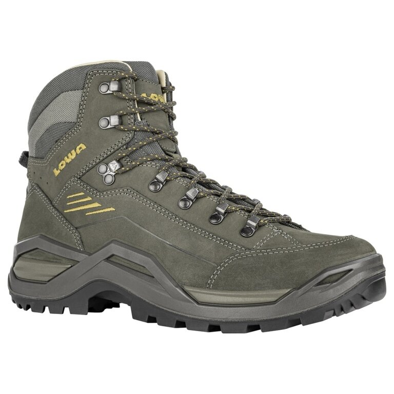 Lowa Wanderschuhe Renegade EVO LL Mid (All-Terrain, Nubukleder) olivegrün/senf Herren