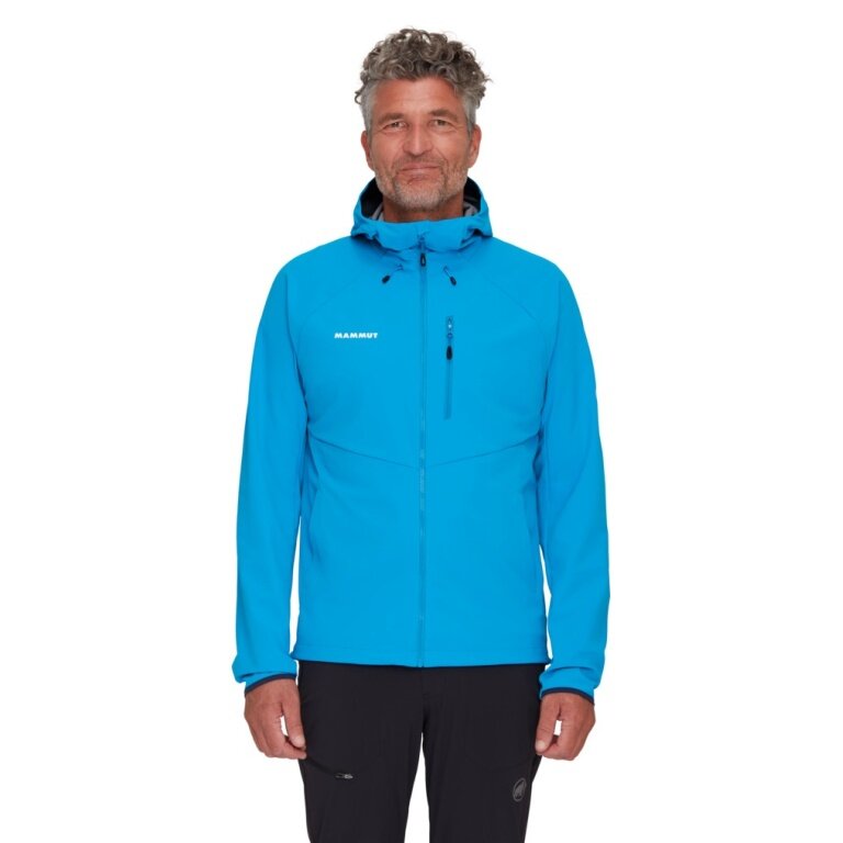 Mammut Ganzjahres-Softshelljacke Ultimate Comfort SO Hooded (winddicht) hellblau Herren